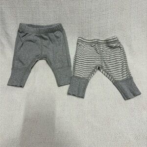 Moon and Back Hanna Andersson,Gray and Striped Baby Pants Set